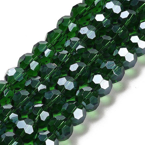 PandaHall Faceted(32 Facets) Electroplate Glass Bead Strands, Pearl Luster Plated, Round, Dark Green, 8x7mm, Hole: 1mm, 67~69pcs/strand...
PandaHall Faceted(32 Facets) Electroplate Glass Bead Strands, Pearl Luster Plated, Round, Dark Green, 8x7mm, Hole: 1mm, 67~69pcs/strand...