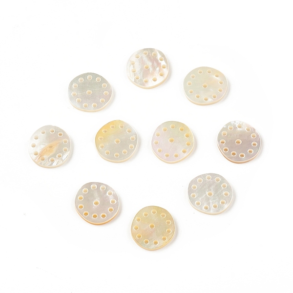 PandaHall Natural Sea Shell Charms, Flat Round, 13x12x1.5mm, Hole: 1mm Shell Flat Round
PandaHall Natural Sea Shell Charms, Flat Round, 13x12x1.5mm, Hole: 1mm Shell Flat Round