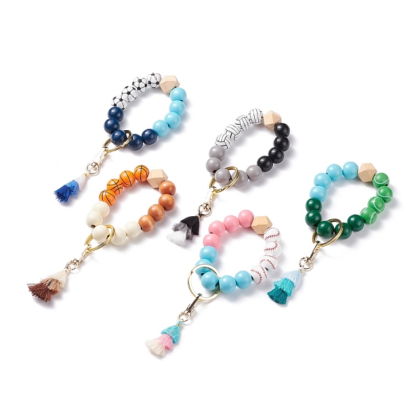 PandaHall Round & Polygon Natural Wood Beads Stretch Bracelets Keychains, with Polycotton Tassel Pendant and Alloy Findings, Mixed Color..., Multicolor
PandaHall Round & Polygon Natural Wood Beads Stretch Bracelets Keychains, with Polycotton Tassel Pendant and Alloy Findings, Mixed Color..., Multicolor
