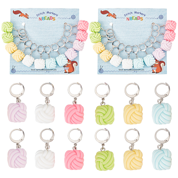 PandaHall Opaque Resin Yarn Ball Charm Locking Stitch Markers, 304 Stainless Steel Clasp Stitch Marker, Mixed Color, 3.5cm, 12pcs/set..., Multicolor
PandaHall Opaque Resin Yarn Ball Charm Locking Stitch Markers, 304 Stainless Steel Clasp Stitch Marker, Mixed Color, 3.5cm, 12pcs/set..., Multicolor