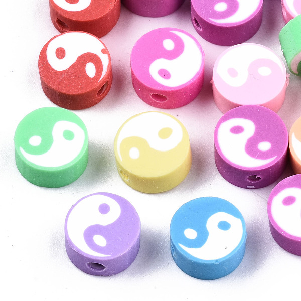 PandaHall Handmade Polymer Clay Beads, Flat Round with Taiji, Mixed Color, 9~10x4~7mm, Hole: 1.6mm Polymer Clay Flat Round Multicolor
PandaHall Handmade Polymer Clay Beads, Flat Round with Taiji, Mixed Color, 9~10x4~7mm, Hole: 1.6mm Polymer Clay Flat Round Multicolor