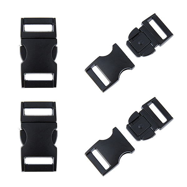 PandaHall SUPERFINDINGS 4Pcs Matte Alloy Side Release Buckles, Survival Bracelet Clasps, Black, 39x20x10mm, Hole: 15x3.5mm Alloy
PandaHall SUPERFINDINGS 4Pcs Matte Alloy Side Release Buckles, Survival Bracelet Clasps, Black, 39x20x10mm, Hole: 15x3.5mm Alloy