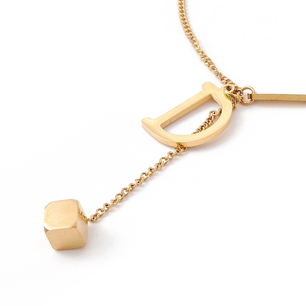 PandaHall Initial Letter D and Cube Pendant Necklace, Ion Plating(IP) 304 Stainless Steel Jewelry for Women, Golden, 16.22 inch(41.2cm) 304...
PandaHall Initial Letter D and Cube Pendant Necklace, Ion Plating(IP) 304 Stainless Steel Jewelry for Women, Golden, 16.22 inch(41.2cm) 304...