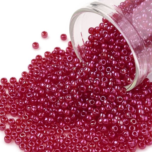 PandaHall TOHO Round Seed Beads, Japanese Seed Beads, (798) Inside Color AB Crystal/Siam Ruby Lined, 11/0, 2.2mm, Hole: 0.8mm, about..., Red
PandaHall TOHO Round Seed Beads, Japanese Seed Beads, (798) Inside Color AB Crystal/Siam Ruby Lined, 11/0, 2.2mm, Hole: 0.8mm, about..., Red