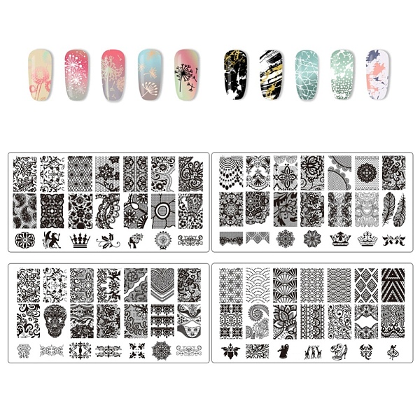 PandaHall Lace Flower Stainless Steel Nail Art Stamping Plates, Nail Image Templates, Template Tool, Floral Pattern, Stainless Steel Color...
PandaHall Lace Flower Stainless Steel Nail Art Stamping Plates, Nail Image Templates, Template Tool, Floral Pattern, Stainless Steel Color...