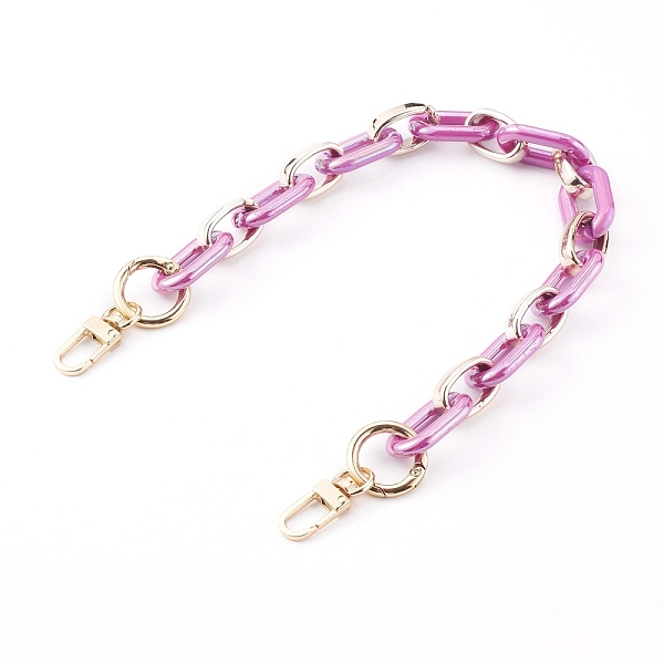 PandaHall Opaque Acrylic and CCB Plastic Link Chains Bag Handles, with Zinc Alloy Swivel Clasps and Spring Gate Ring, for Bag Straps..., Purple
PandaHall Opaque Acrylic and CCB Plastic Link Chains Bag Handles, with Zinc Alloy Swivel Clasps and Spring Gate Ring, for Bag Straps..., Purple