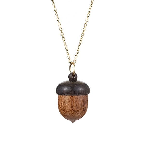 PandaHall Acorns Disconnectable Ebony Wood Pendant Necklaces, with 304 Stainless Steel Cable Chains, Golden, 15.98 inch(40.6cm) Wood Acorn..., Brown
PandaHall Acorns Disconnectable Ebony Wood Pendant Necklaces, with 304 Stainless Steel Cable Chains, Golden, 15.98 inch(40.6cm) Wood Acorn..., Brown