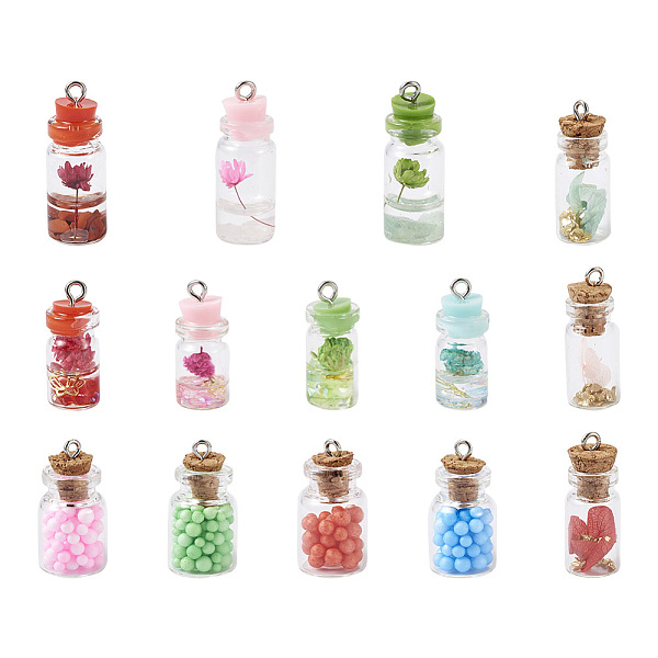 PandaHall Fashewelry 28Pcs 4 Style Glass Wishing Bottle Pendant Decorations, with Filler Inside & Iron Finding, Mixed Color, 28pcs/box Glass..., Multicolor
PandaHall Fashewelry 28Pcs 4 Style Glass Wishing Bottle Pendant Decorations, with Filler Inside & Iron Finding, Mixed Color, 28pcs/box Glass..., Multicolor