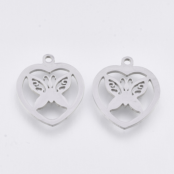 PandaHall 201 Stainless Steel Pendants, Laser Cut Pendants, Heart with Butterfly, Stainless Steel Color, 17.5x15x1mm, Hole: 1.4mm 201...
PandaHall 201 Stainless Steel Pendants, Laser Cut Pendants, Heart with Butterfly, Stainless Steel Color, 17.5x15x1mm, Hole: 1.4mm 201...