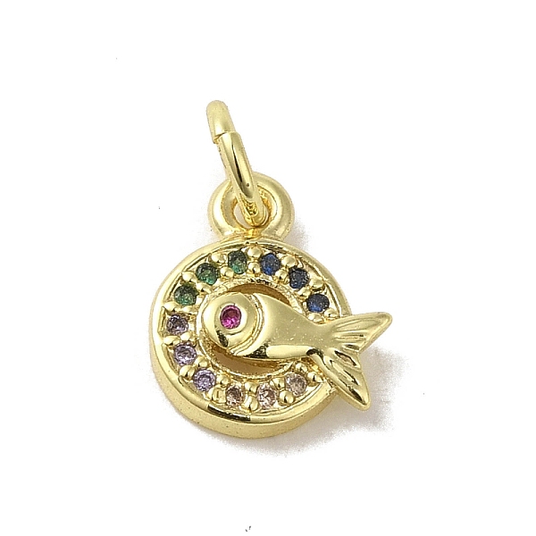 PandaHall Real 18K Gold Plated Brass Pave Colorful Cubic Zirconia Pendants, with Jump Rings, Fish, 9x10.5x2mm, Hole: 3mm Brass+Cubic...
PandaHall Real 18K Gold Plated Brass Pave Colorful Cubic Zirconia Pendants, with Jump Rings, Fish, 9x10.5x2mm, Hole: 3mm Brass+Cubic...