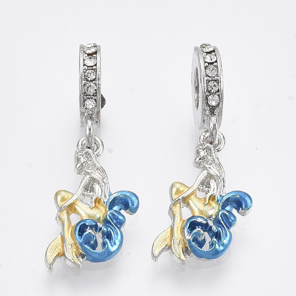 PandaHall Alloy European Dangle Charms, with Crystal Rhinestone and Enamel, Large Hole Pendants, Mermaid, Platinum, 29.5mm, Hole: 5mm..., Clear
PandaHall Alloy European Dangle Charms, with Crystal Rhinestone and Enamel, Large Hole Pendants, Mermaid, Platinum, 29.5mm, Hole: 5mm..., Clear