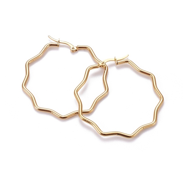 PandaHall 201 Stainless Steel Hoop Earrings, with 304 Stainless Steel Pin, Hypoallergenic Earrings, Flower, Golden, 12 Gauge, 43.5x44x2mm...
PandaHall 201 Stainless Steel Hoop Earrings, with 304 Stainless Steel Pin, Hypoallergenic Earrings, Flower, Golden, 12 Gauge, 43.5x44x2mm...