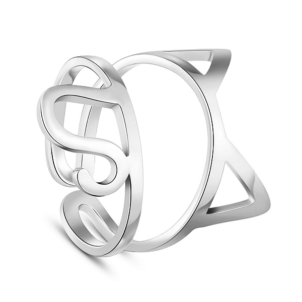 PandaHall SHEGRACE Rhodium Plated 925 Sterling Silver Cuff Finger Rings, with Kitten, Size 7, Platinum, 17mm Sterling Silver
PandaHall SHEGRACE Rhodium Plated 925 Sterling Silver Cuff Finger Rings, with Kitten, Size 7, Platinum, 17mm Sterling Silver