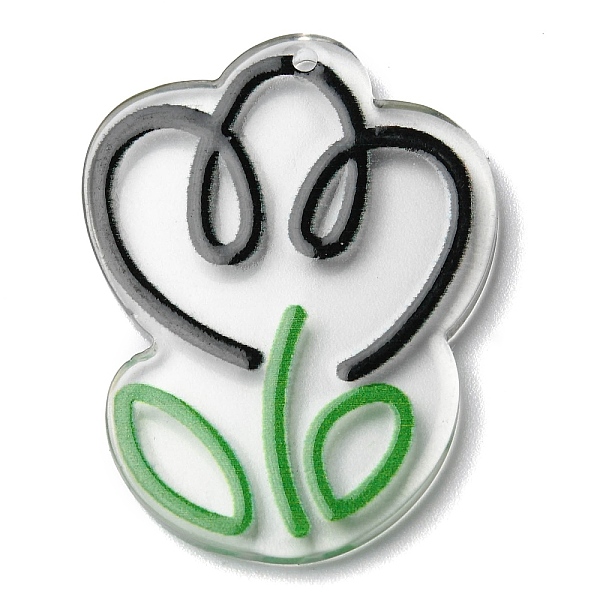 PandaHall Transparent Acrylic Pendants, Tulip, Black, 38x28x2.5mm, Hole: 1.5mm Acrylic Flower Black
PandaHall Transparent Acrylic Pendants, Tulip, Black, 38x28x2.5mm, Hole: 1.5mm Acrylic Flower Black