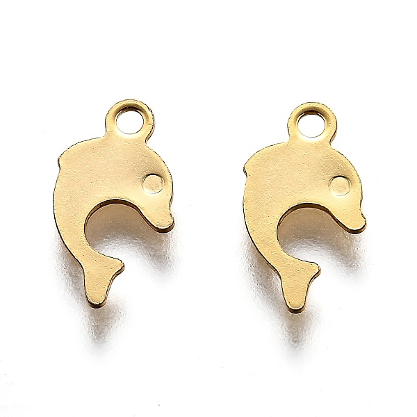 PandaHall 201 Stainless Steel Charms, Laser Cut, Dolphin, Real 18k Gold Plated, 12x6.5x0.5mm, Hole: 1.4mm 201 Stainless Steel Dolphin
PandaHall 201 Stainless Steel Charms, Laser Cut, Dolphin, Real 18k Gold Plated, 12x6.5x0.5mm, Hole: 1.4mm 201 Stainless Steel Dolphin