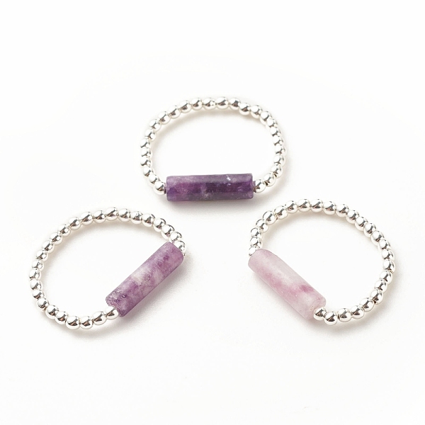 PandaHall Natural Lilac Jade Column Beaded Finger Ring with Synthetic Hematite, Gemstone Jewelry for Women, Platinum, Inner Diameter...
PandaHall Natural Lilac Jade Column Beaded Finger Ring with Synthetic Hematite, Gemstone Jewelry for Women, Platinum, Inner Diameter...
