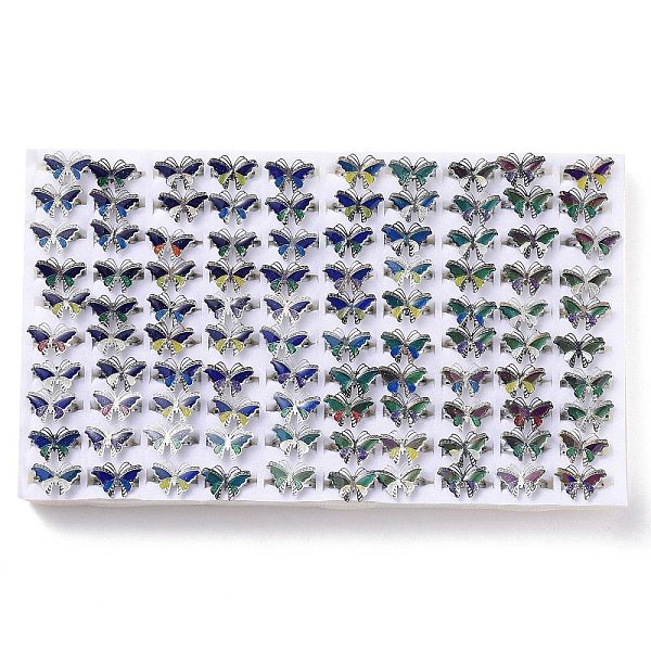 PandaHall 100Pcs Butterfly Adjustable Mood Ring, Temperature Change Color Emotion Feeling Alloy Band Rings for Women, Platinum, Inner...
PandaHall 100Pcs Butterfly Adjustable Mood Ring, Temperature Change Color Emotion Feeling Alloy Band Rings for Women, Platinum, Inner...