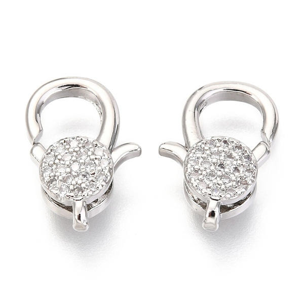 PandaHall Brass Micro Pave Cubic Zirconia Lobster Claw Clasp, Platinum, 17.5x10x5mm, Hole: 1mm Brass+Cubic Zirconia Others Clear
PandaHall Brass Micro Pave Cubic Zirconia Lobster Claw Clasp, Platinum, 17.5x10x5mm, Hole: 1mm Brass+Cubic Zirconia Others Clear