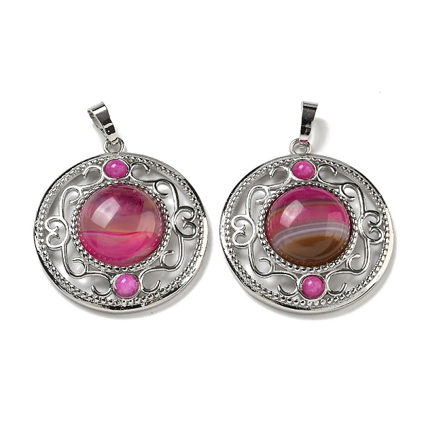 PandaHall Natural Banded Agate Dyed Pendants, Rack Plating Brass Hollow Flat Round Charms, Cadmium Free & Lead Free, Platinum, 36.5x33x9.5mm...
PandaHall Natural Banded Agate Dyed Pendants, Rack Plating Brass Hollow Flat Round Charms, Cadmium Free & Lead Free, Platinum, 36.5x33x9.5mm...