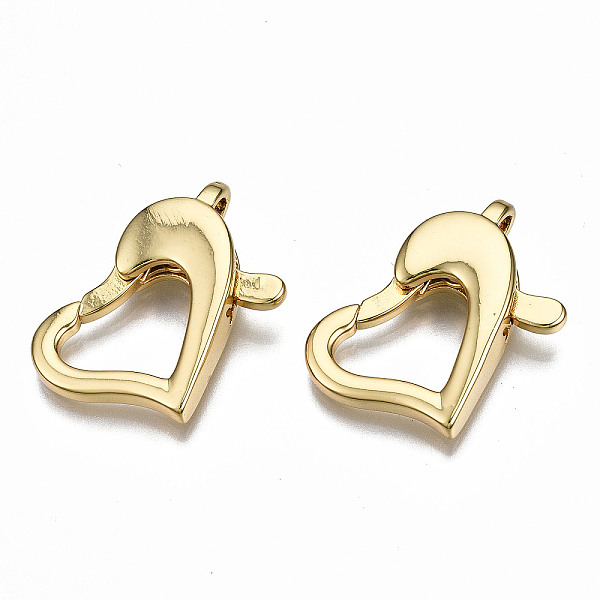 PandaHall Brass Lobster Claw Clasps, Nickel Free, Heart, Real 16K Gold Plated, 20x25x6mm, Hole: 2.5x3mm Brass Heart
PandaHall Brass Lobster Claw Clasps, Nickel Free, Heart, Real 16K Gold Plated, 20x25x6mm, Hole: 2.5x3mm Brass Heart