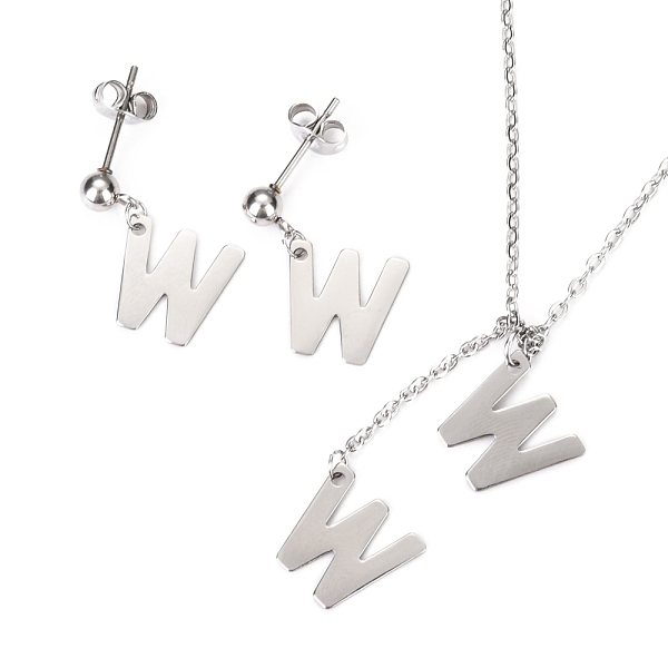 PandaHall 304 Stainless Steel Jewelry Sets, Cable Chains Pendant Necklaces and Stud Earrings, with Lobster Claw Clasps and Ear Nuts...
PandaHall 304 Stainless Steel Jewelry Sets, Cable Chains Pendant Necklaces and Stud Earrings, with Lobster Claw Clasps and Ear Nuts...