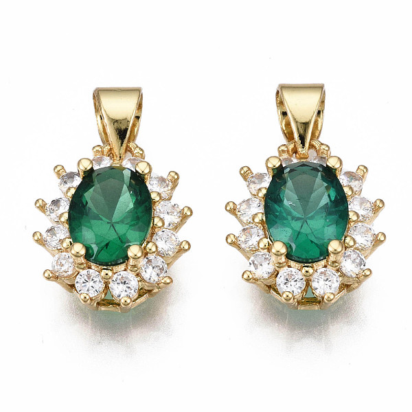 PandaHall Brass Micro Pave Cubic Zirconia Charms, with Brass Snap on Bails, Oval, Real 18K Gold Plated, Nickel Free, Dark Green, 14x11.5x7mm...
PandaHall Brass Micro Pave Cubic Zirconia Charms, with Brass Snap on Bails, Oval, Real 18K Gold Plated, Nickel Free, Dark Green, 14x11.5x7mm...