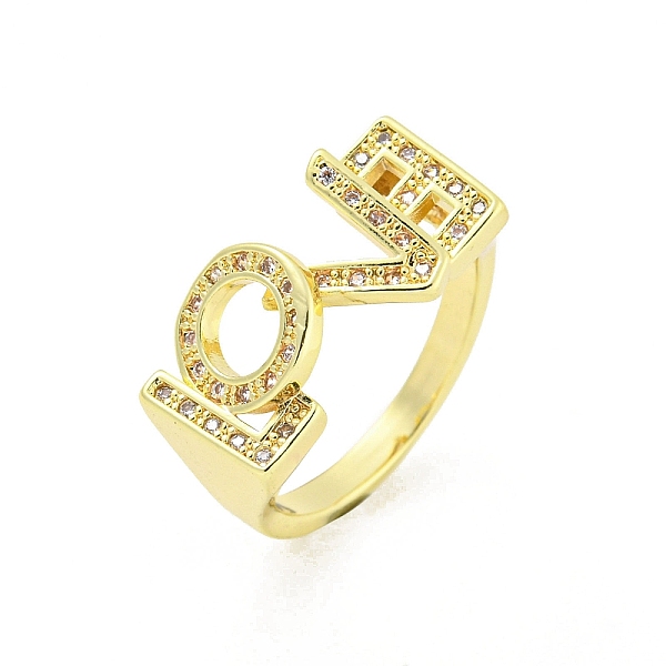 PandaHall Word LOVE Brass Micro Pave Clear Cubic Zirconia Finger Rings, Long-Lasting Plated, Golden, US Size 6(16.5mm) Brass+Cubic Zirconia...
PandaHall Word LOVE Brass Micro Pave Clear Cubic Zirconia Finger Rings, Long-Lasting Plated, Golden, US Size 6(16.5mm) Brass+Cubic Zirconia...