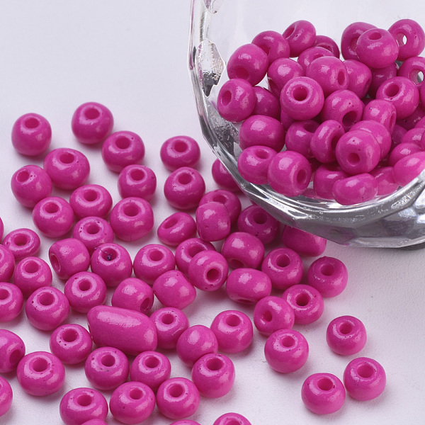 PandaHall Baking Paint Glass Seed Beads, Round, Medium Violet Red, 4~4.5x3mm, Hole: 1~1.2mm, about 4500pcs/bag, about 450g/bag Glass Red
PandaHall Baking Paint Glass Seed Beads, Round, Medium Violet Red, 4~4.5x3mm, Hole: 1~1.2mm, about 4500pcs/bag, about 450g/bag Glass Red