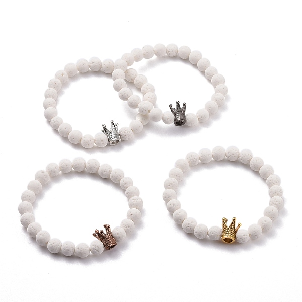 PandaHall Dyed Natural Lava Rock(Dyed) Round Beads Essential Oil Anxiety Aromatherapy Stretch Bracelet, Crown Alloy Bead Bracelet for Girl..., White
PandaHall Dyed Natural Lava Rock(Dyed) Round Beads Essential Oil Anxiety Aromatherapy Stretch Bracelet, Crown Alloy Bead Bracelet for Girl..., White
