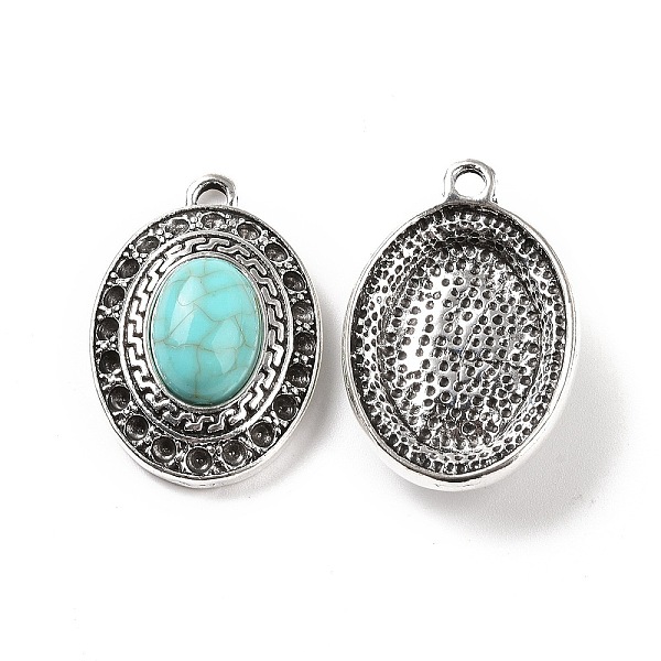 PandaHall Alloy Pendant Rhinestone Settings, with Synthetic Turquoise, Oval Charms, Antique Silver, Fit for 2mm Rhinestone, 31x21x9mm, Hole...
PandaHall Alloy Pendant Rhinestone Settings, with Synthetic Turquoise, Oval Charms, Antique Silver, Fit for 2mm Rhinestone, 31x21x9mm, Hole...