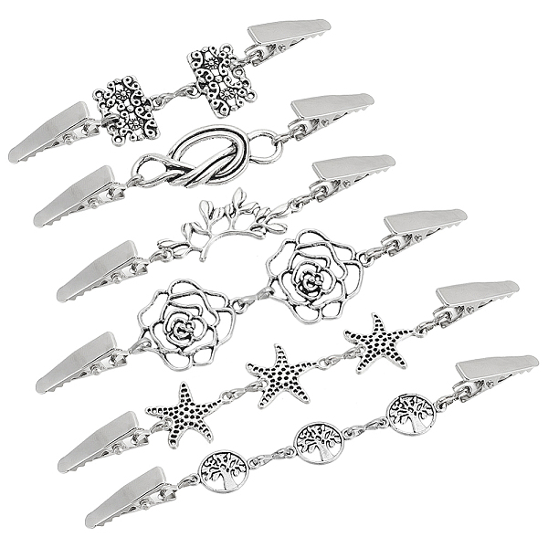 PandaHall WADORN 6Pcs 6 Styles Branch/Starfish/Flower Vintage Alloy & Iron Cardigan Clips, Sweater Collar Clips, Platinum, 85~130mm...
PandaHall WADORN 6Pcs 6 Styles Branch/Starfish/Flower Vintage Alloy & Iron Cardigan Clips, Sweater Collar Clips, Platinum, 85~130mm...