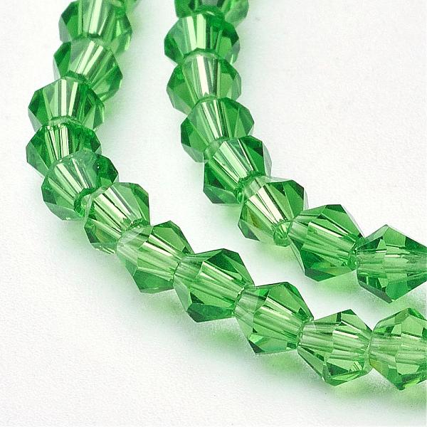 PandaHall Lime Green Glass Bicone Beads Strands, Faceted, 4x4mm, Hole: 1mm, about 88~89pcs/strand, 12.99~13.39 inch Glass Bicone Green
PandaHall Lime Green Glass Bicone Beads Strands, Faceted, 4x4mm, Hole: 1mm, about 88~89pcs/strand, 12.99~13.39 inch Glass Bicone Green