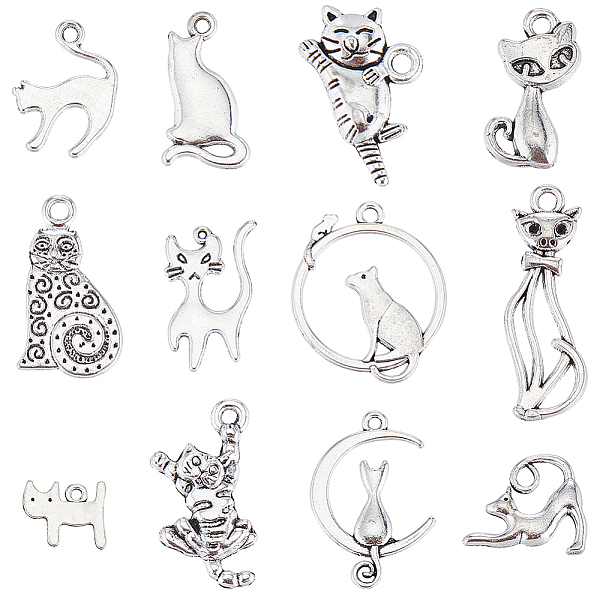 PandaHall SUNNYCLUE 96Pcs 12 Styles Tibetan Style Alloy Kitten Pendants, Cartoon Cat Shape, Antique Silver, 11.5~34x8.5~26x1~3.5mm, Hole...
PandaHall SUNNYCLUE 96Pcs 12 Styles Tibetan Style Alloy Kitten Pendants, Cartoon Cat Shape, Antique Silver, 11.5~34x8.5~26x1~3.5mm, Hole...