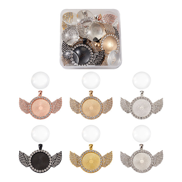 PandaHall DIY Pendant Making Kits, with Transparent Glass Cabochons and Alloy Crystal Rhinestone Pendant Cabochon Setting, Flat Round with..., Clear
PandaHall DIY Pendant Making Kits, with Transparent Glass Cabochons and Alloy Crystal Rhinestone Pendant Cabochon Setting, Flat Round with..., Clear