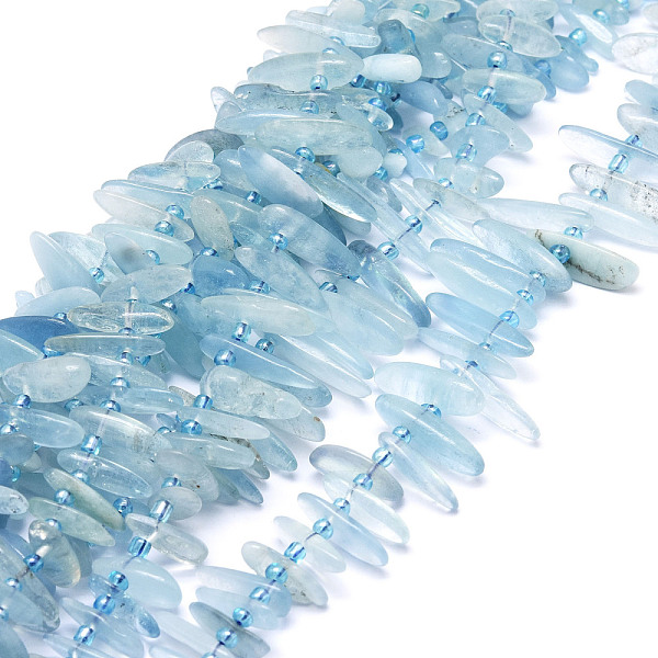 PandaHall Natural Aquamarine Beads Strands, Nuggets, 9.5~30x4.5~7.5x1.5~5mm, Hole: 0.8mm, about 80pcs/strand, 15.75 inch(40cm) Aquamarine...
PandaHall Natural Aquamarine Beads Strands, Nuggets, 9.5~30x4.5~7.5x1.5~5mm, Hole: 0.8mm, about 80pcs/strand, 15.75 inch(40cm) Aquamarine...