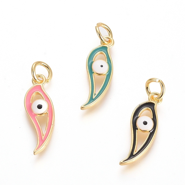 PandaHall Golden Plated Brass Pendants, with Enamel and Jump Rings, Long-Lasting Plated, Evil Eye, Mixed Color, 22.5x7.5x2.5mm, Hole: 3.5mm..., Multicolor
PandaHall Golden Plated Brass Pendants, with Enamel and Jump Rings, Long-Lasting Plated, Evil Eye, Mixed Color, 22.5x7.5x2.5mm, Hole: 3.5mm..., Multicolor