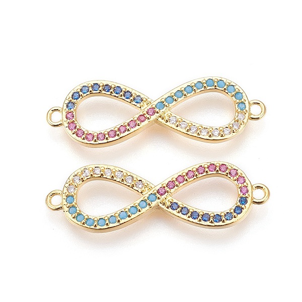 PandaHall Brass Micro Pave Cubic Zirconia Links, Lead Free & Cadmium Free, Long-Lasting Plated, Infinity, Colorful, Golden, 29x9x2mm, Hole...
PandaHall Brass Micro Pave Cubic Zirconia Links, Lead Free & Cadmium Free, Long-Lasting Plated, Infinity, Colorful, Golden, 29x9x2mm, Hole...
