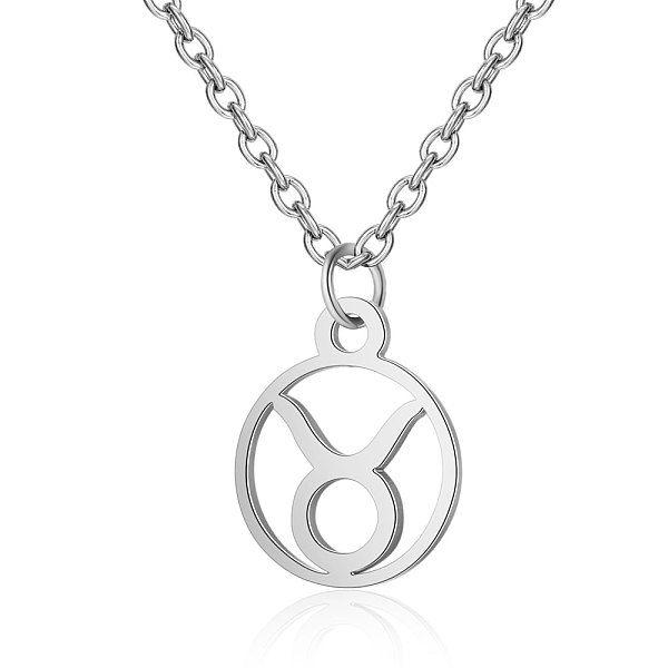PandaHall 201 Stainless Steel Pendants Necklaces, Flat Round with Constellations, Taurus, 16.3 inch(40cm)x1mm 201 Stainless Steel Taurus
PandaHall 201 Stainless Steel Pendants Necklaces, Flat Round with Constellations, Taurus, 16.3 inch(40cm)x1mm 201 Stainless Steel Taurus