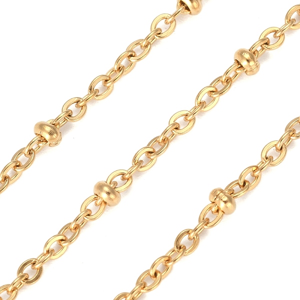 PandaHall 304 Stainless Steel Cable Chains, Decorative Chains, with Rondelle Beads, Soldered, Real 18K Gold Plated, 2.3x1.5mm, Beads: 2mm...
PandaHall 304 Stainless Steel Cable Chains, Decorative Chains, with Rondelle Beads, Soldered, Real 18K Gold Plated, 2.3x1.5mm, Beads: 2mm...