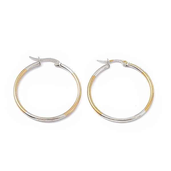 PandaHall Two Tone 201 Stainless Steel Hoop Earrings with 304 Stainless Steel Pins for Women, Golden & Stainless Steel Color, 35x33.5x2mm...
PandaHall Two Tone 201 Stainless Steel Hoop Earrings with 304 Stainless Steel Pins for Women, Golden & Stainless Steel Color, 35x33.5x2mm...