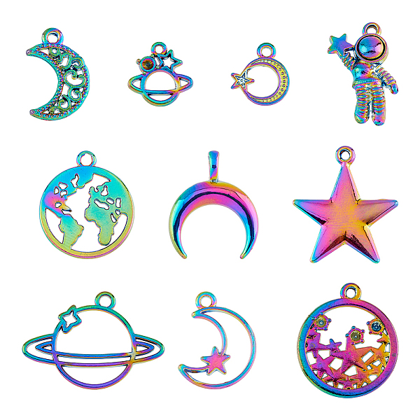PandaHall DICOSMETIC 3 Sets Alloy Pendants, Cadmium Free & Nickel Free & Lead Free, Starry Sky Theme Mixed Shapes, Rainbow Color...
PandaHall DICOSMETIC 3 Sets Alloy Pendants, Cadmium Free & Nickel Free & Lead Free, Starry Sky Theme Mixed Shapes, Rainbow Color...