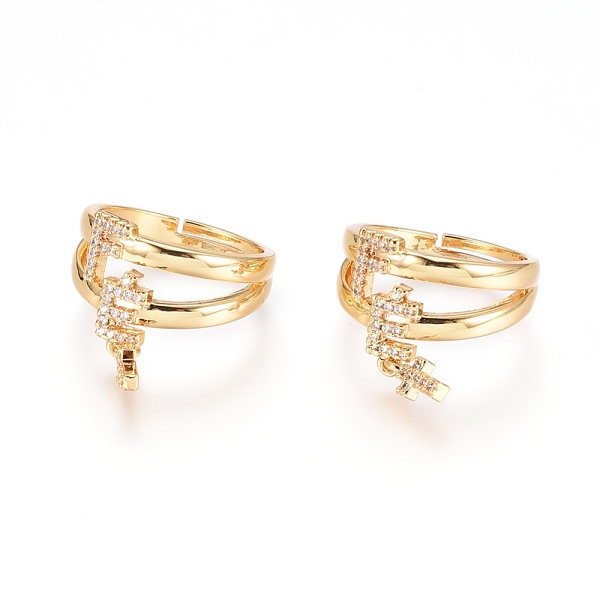 PandaHall Adjustable Brass Finger Rings, with Micro Pave Clear Cubic Zirconia, Long-Lasting Plated, with Word and Cross, Golden, Size 7...
PandaHall Adjustable Brass Finger Rings, with Micro Pave Clear Cubic Zirconia, Long-Lasting Plated, with Word and Cross, Golden, Size 7...