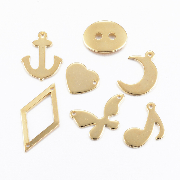 PandaHall 201 Stainless Steel Findings, Mixed Style Pendants & Charms & Links, Golden, 5~25x6~18x0.8~1mm, Hole: 1mm 201 Stainless Steel
PandaHall 201 Stainless Steel Findings, Mixed Style Pendants & Charms & Links, Golden, 5~25x6~18x0.8~1mm, Hole: 1mm 201 Stainless Steel