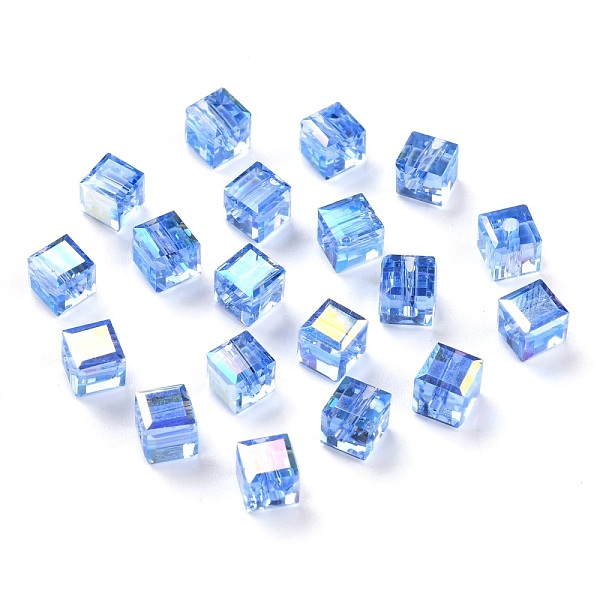 PandaHall Electroplate Transparent Glass Beads, Faceted Cube, Rainbow Plated, Dodger Blue, 6x6x6mm, Hole: 1.8mm Glass Square
PandaHall Electroplate Transparent Glass Beads, Faceted Cube, Rainbow Plated, Dodger Blue, 6x6x6mm, Hole: 1.8mm Glass Square