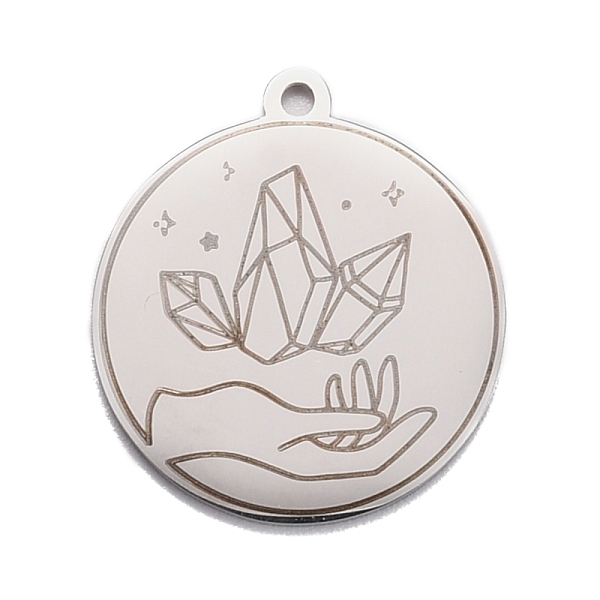PandaHall 304 Stainless Steel Pendants, Flat Round with Hand & Diamond, Stainless Steel Color, 28x25x1.4mm, Hole: 2mm 304 Stainless Steel...
PandaHall 304 Stainless Steel Pendants, Flat Round with Hand & Diamond, Stainless Steel Color, 28x25x1.4mm, Hole: 2mm 304 Stainless Steel...