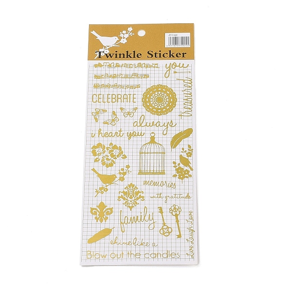 PandaHall Hot Gold Foil Paper Self-Adhesive Stickers, for DIY Photo Album Diary Scrapbook Decoration, Bird, 175x85x0.1mm, Sticker...
PandaHall Hot Gold Foil Paper Self-Adhesive Stickers, for DIY Photo Album Diary Scrapbook Decoration, Bird, 175x85x0.1mm, Sticker...