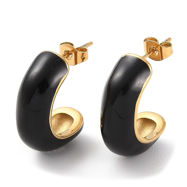 PandaHall Ion Plating(IP) 304 Stainless Steel Arch Stud Earrings with Enamel for Women, Black, 21.5x8.5mm 304 Stainless Steel Arch Black
PandaHall Ion Plating(IP) 304 Stainless Steel Arch Stud Earrings with Enamel for Women, Black, 21.5x8.5mm 304 Stainless Steel Arch Black