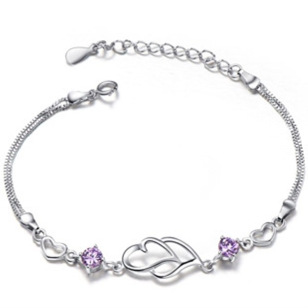 PandaHall Brass Heart Link Bracelets for Women, with Cubic Zirconia, Platinum, 5-7/8 inch(15cm) Brass
PandaHall Brass Heart Link Bracelets for Women, with Cubic Zirconia, Platinum, 5-7/8 inch(15cm) Brass