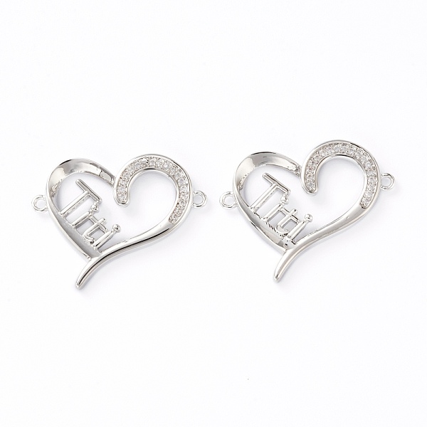PandaHall Brass Micro Pave Clear Cubic Zirconia Links, Long-Lasting Plated, Heart with Word Titi, Platinum, 22x26x3mm, Hole: 1.2mm...
PandaHall Brass Micro Pave Clear Cubic Zirconia Links, Long-Lasting Plated, Heart with Word Titi, Platinum, 22x26x3mm, Hole: 1.2mm...