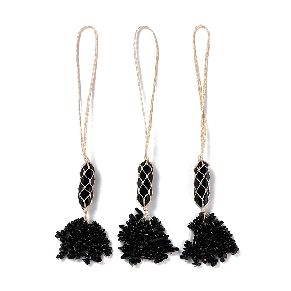 PandaHall Natural Obsidian Reiki Healing Wall Hanging Pendant, Stones Tassels Fengshui Ornament, for Car Home Decoration, 230~240mm Obsidian...
PandaHall Natural Obsidian Reiki Healing Wall Hanging Pendant, Stones Tassels Fengshui Ornament, for Car Home Decoration, 230~240mm Obsidian...